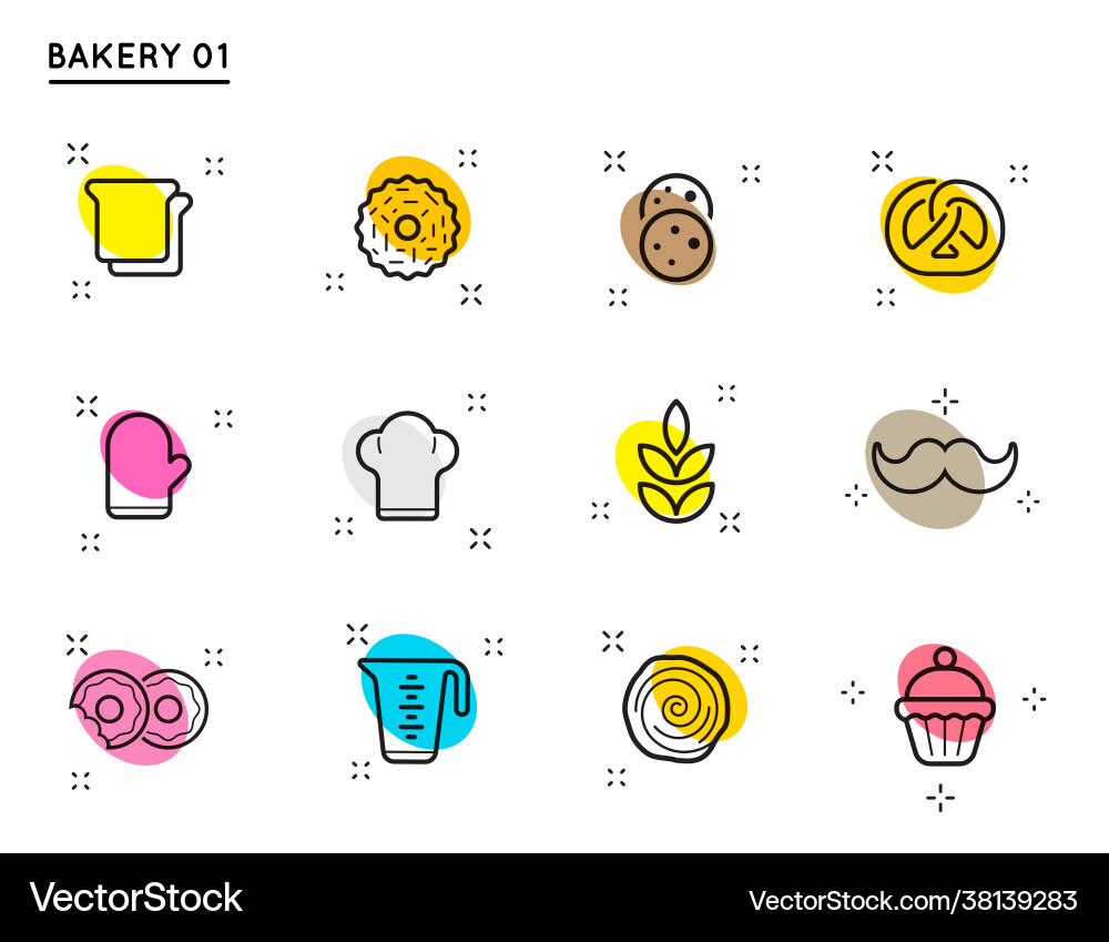 Set bakery and pastry elements Set bakery and pastry elements vector image
