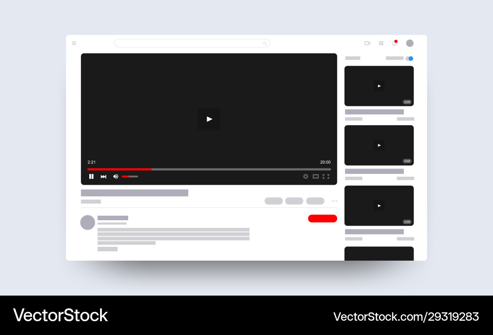 Web Video Player Interface Concept vector image