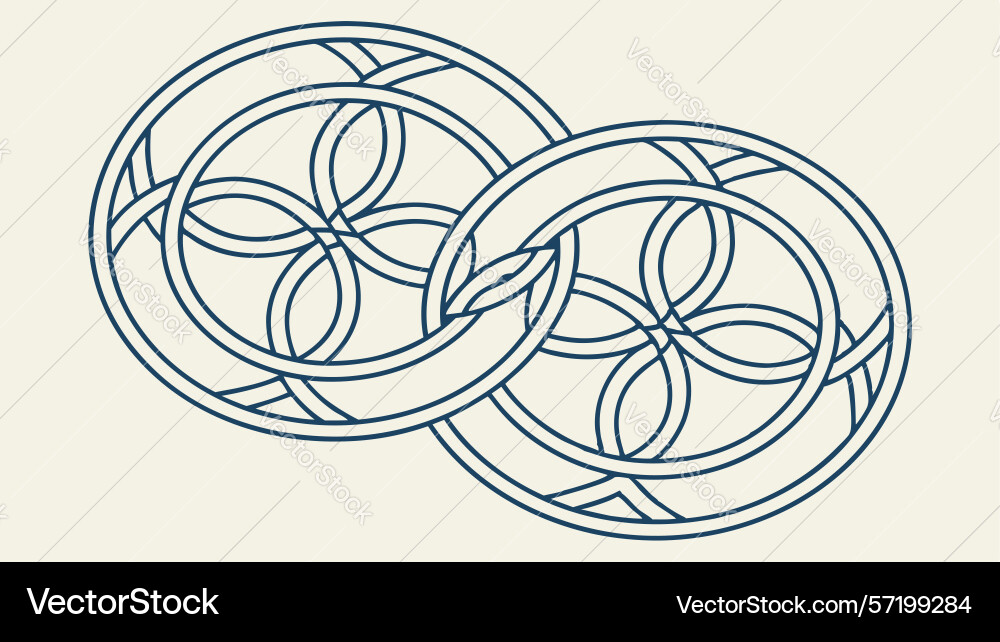 Abstract interlinked geometric shapes design vector image