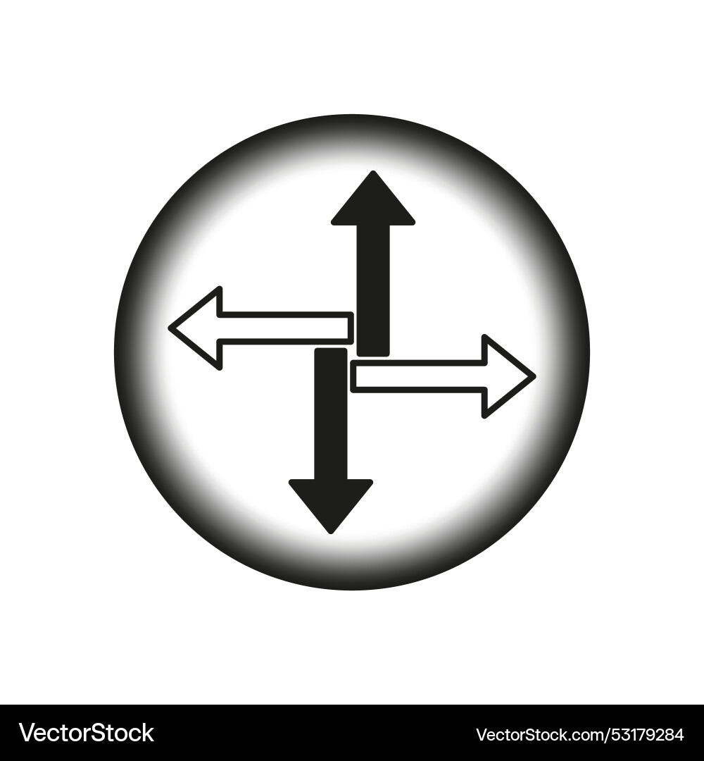 Directional arrow icon four way symbol navigation Vector Image