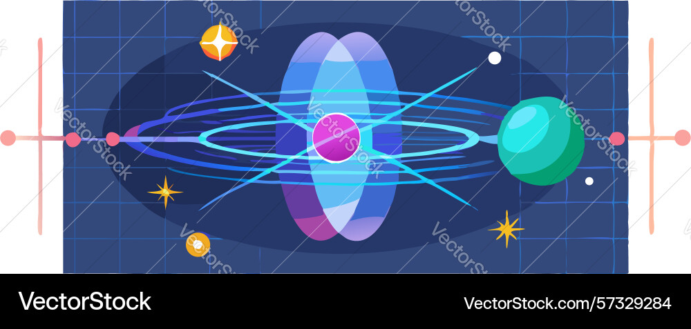 Energy core abstract quantum particle field Vector Image