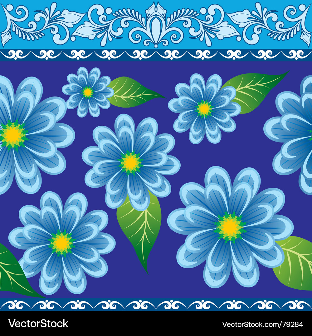 Floral Border Pattern Vector Image