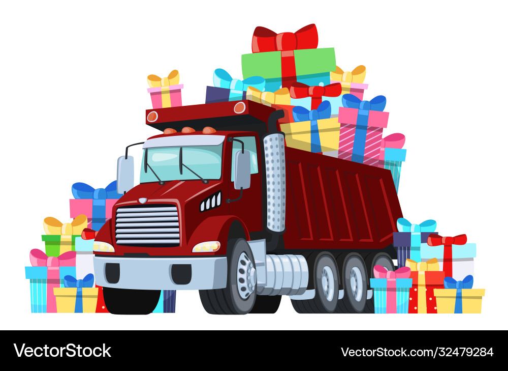 Gift card truck driver birthday or other vector image