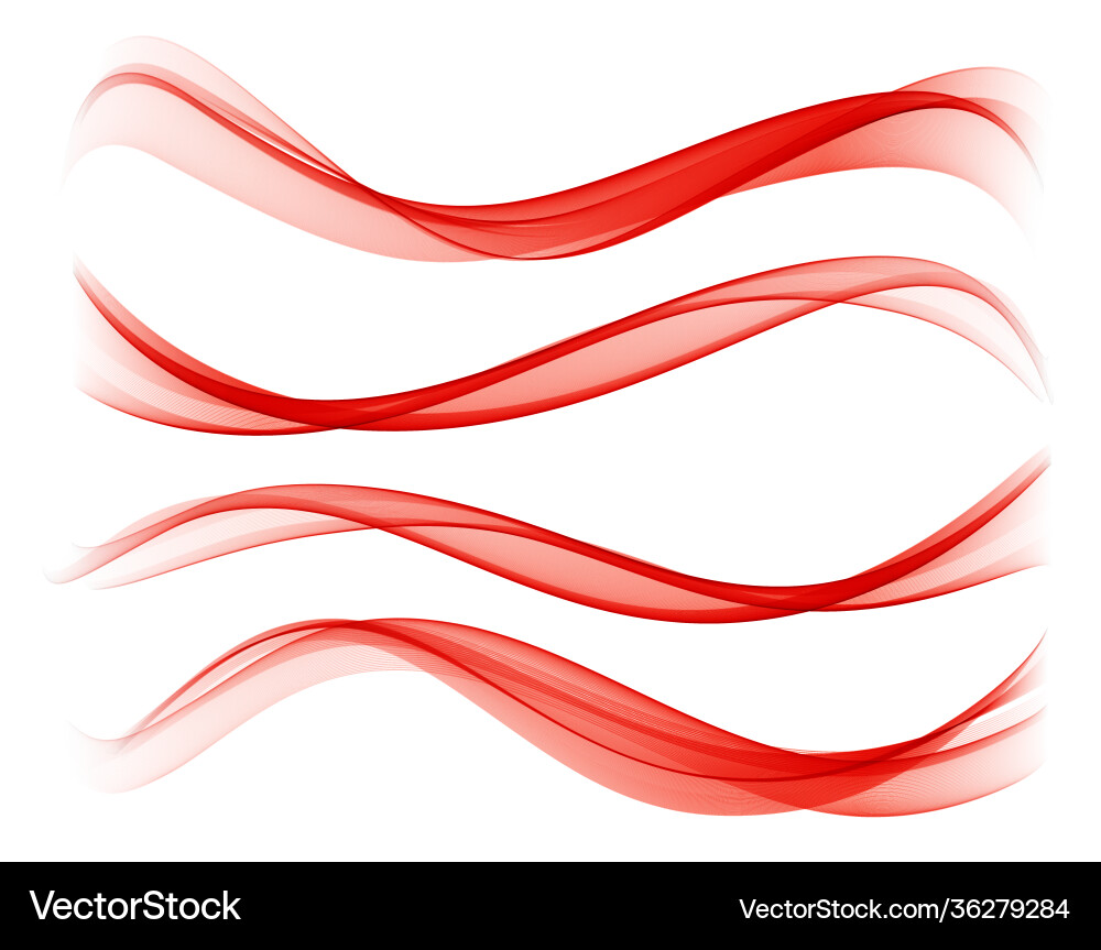 Red color abstract transparent wave design element Red color abstract transparent wave design element Vector Image