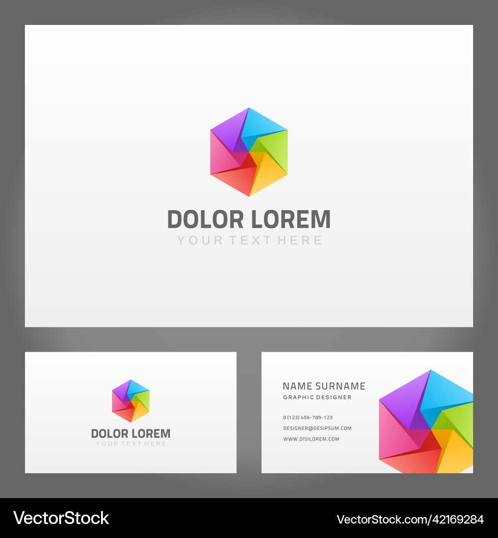 Set bright twisted multicolored origami shape Vector Image