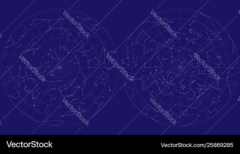Constellation Sky Map vector image