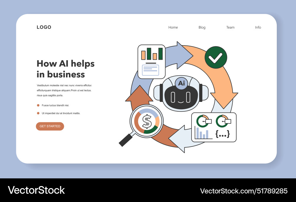 Help of artificial intelligence for business web Vector Image