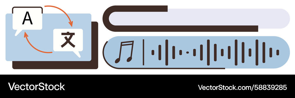 Language translation and audio waveforms Language translation and audio waveforms Vector Image