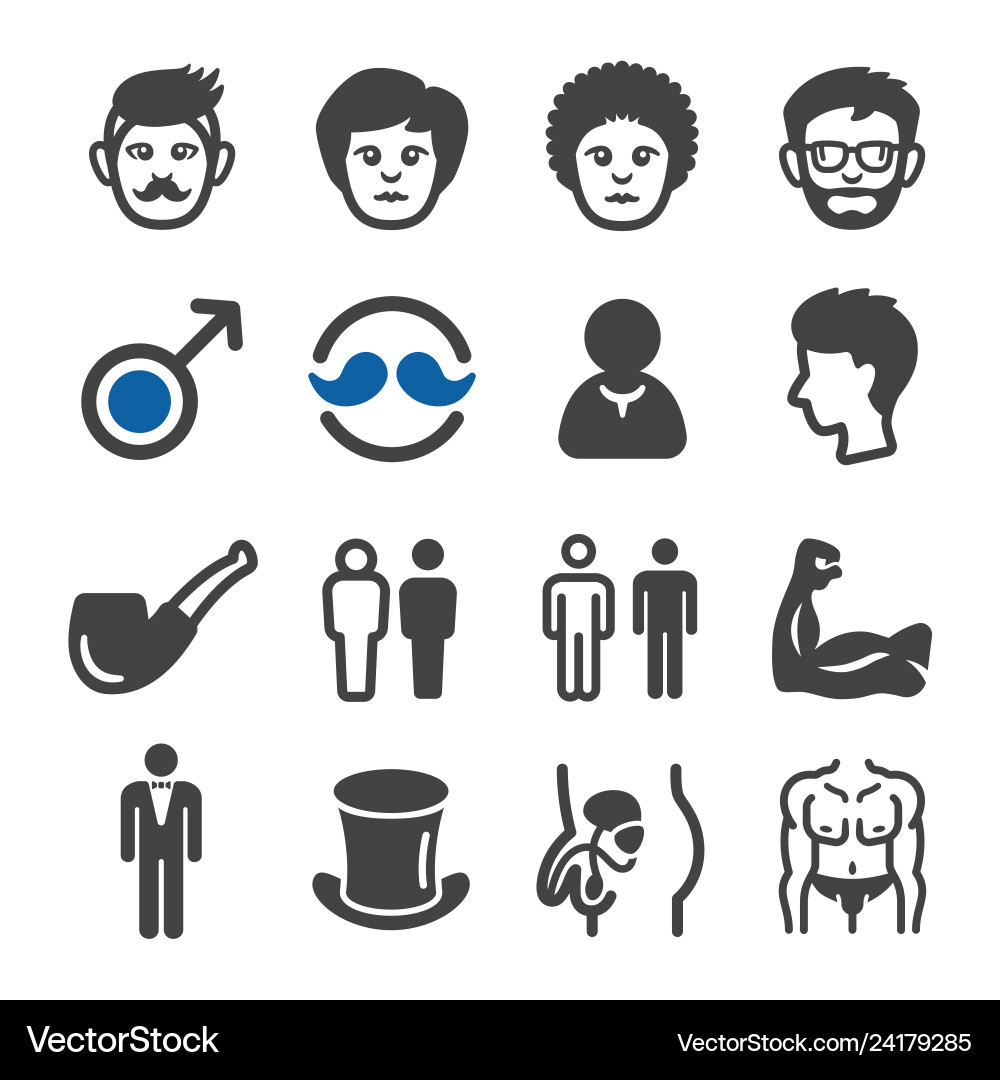 Man Icon Set - Männliche Figuren Vektorbild