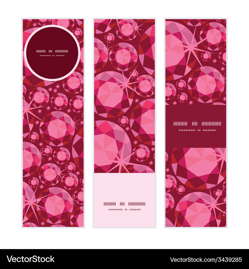 Ruby vertical banners set pattern background Vector Image