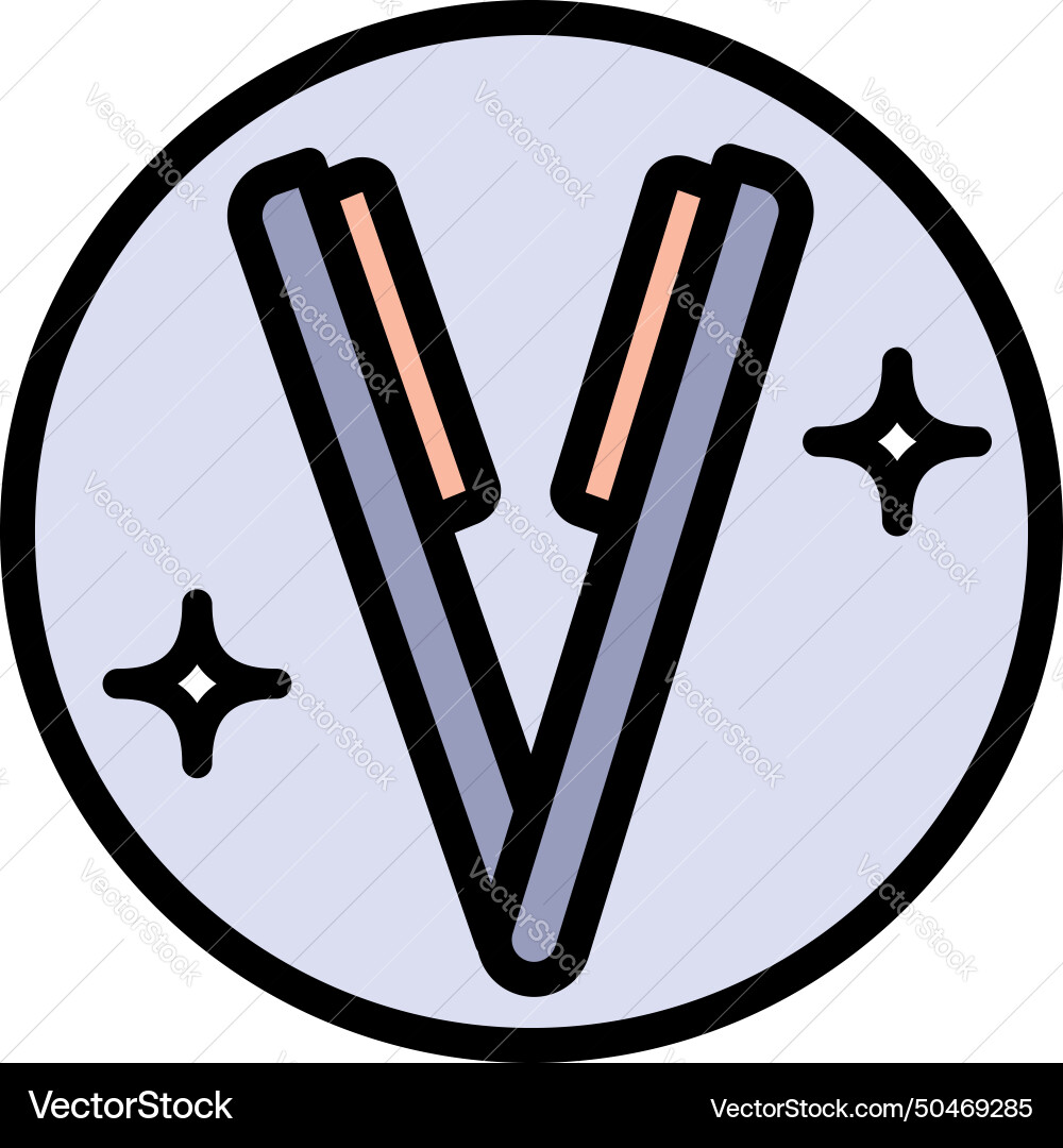 Straighten line icon color sign simple Royalty Free Vector