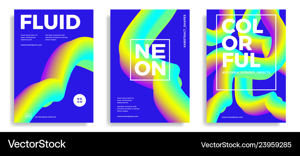 Trendy design templates with 3d flow shapes Vector Image