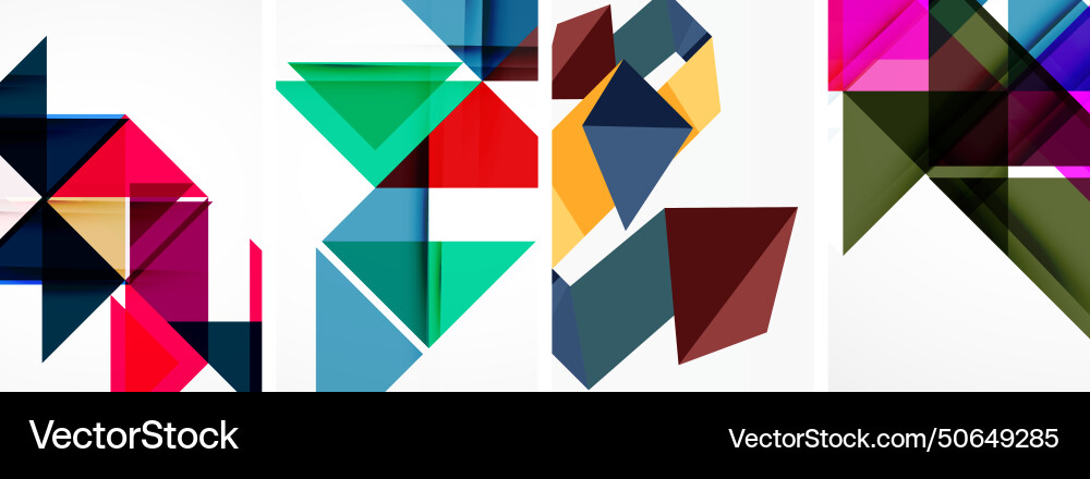 Triangle poster geometric background set Vector Image