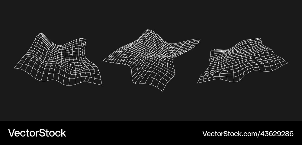 Cyber distorted grid retro punk design element Cyber distorted grid retro punk design element Vector Image