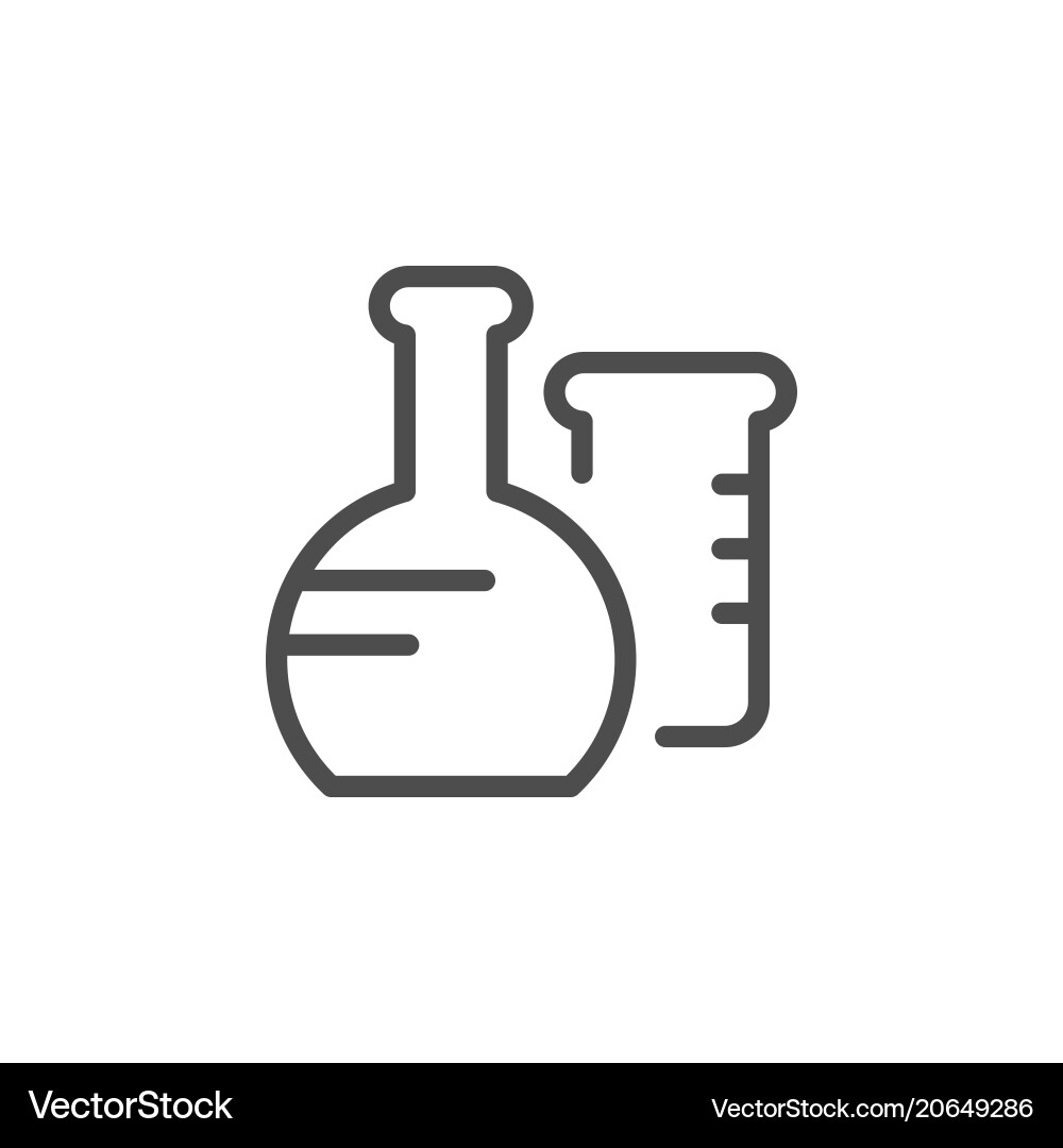 Flask line icon Flask line icon vector image
