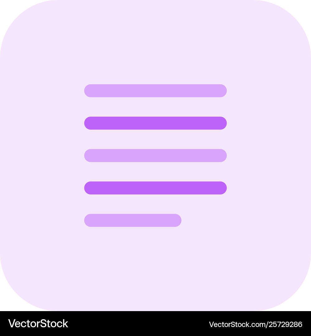 Justify left alignment paragraph-setting text vector image