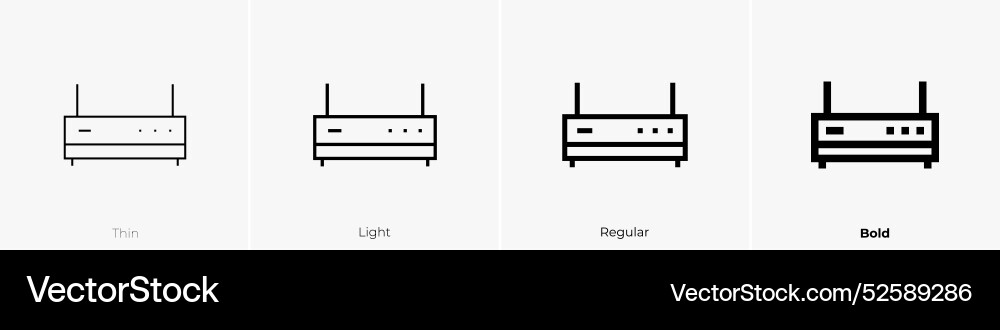 Modem icon thin light regular and bold style Modem icon thin light regular and bold style vector image