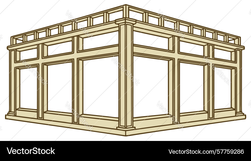 Modern storefront building architecture design Vector Image