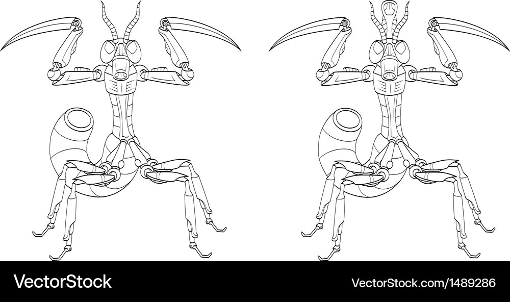 Robot-mantis Vector Image