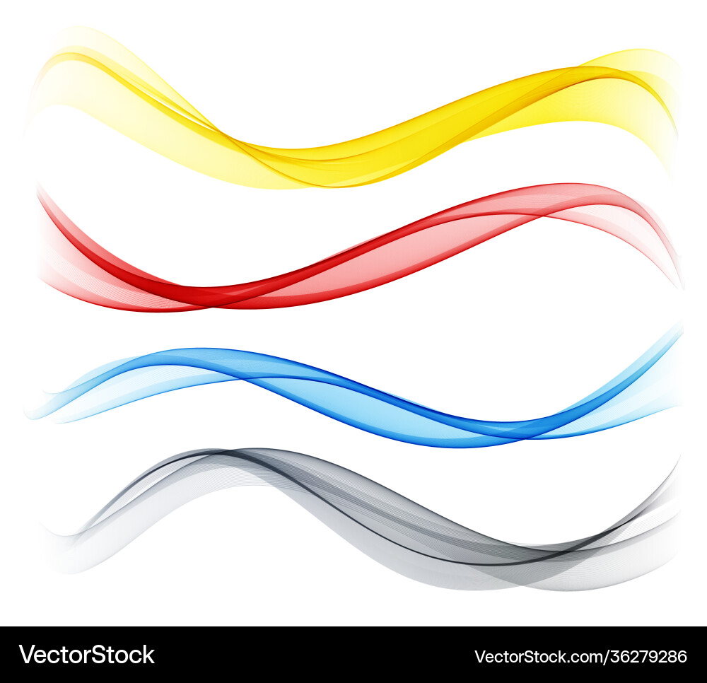 Set color abstract wave design element Set color abstract wave design element vector image