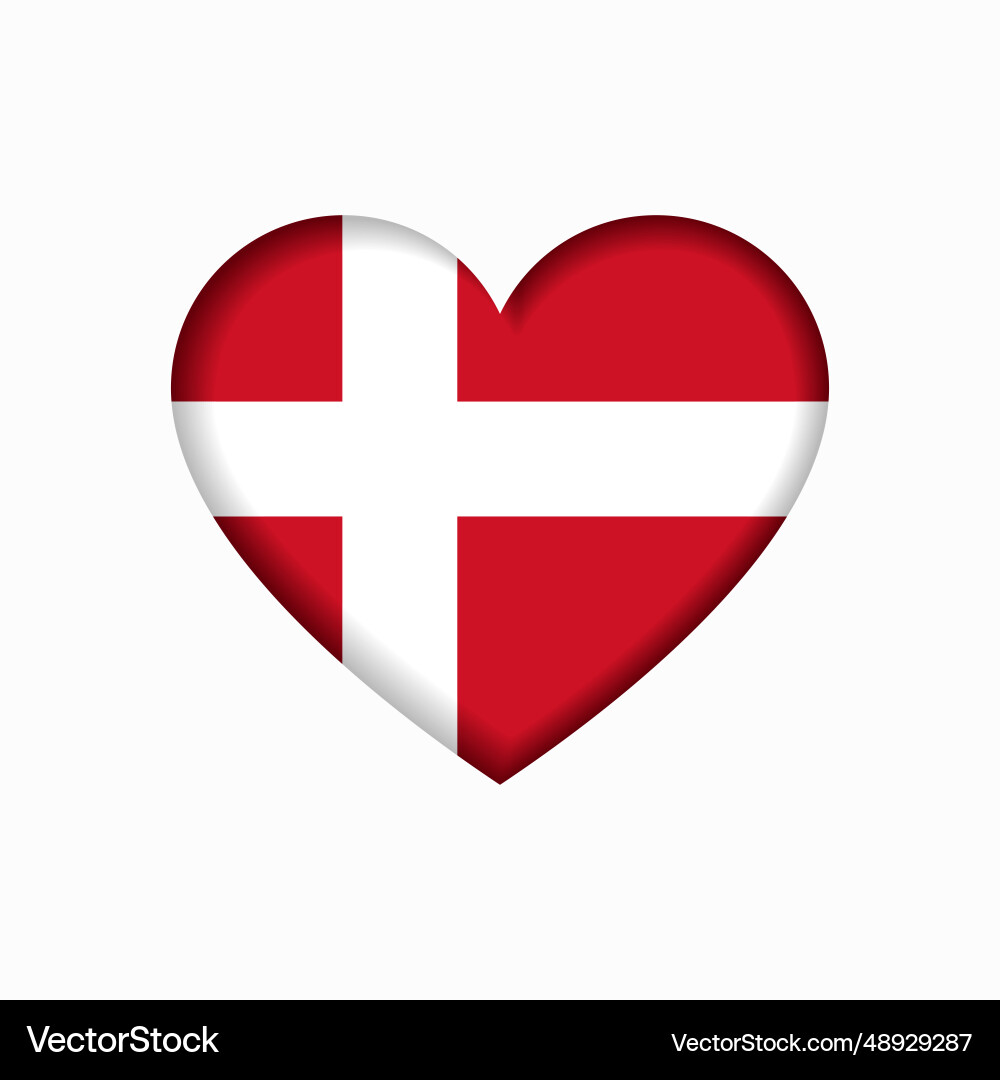 Danish Flag Heart Symbol vector image