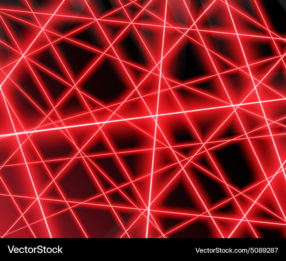 Dynamic Red Laser Patterns on Black vector image