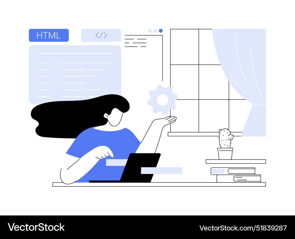 HTML Coding Abstract vector image