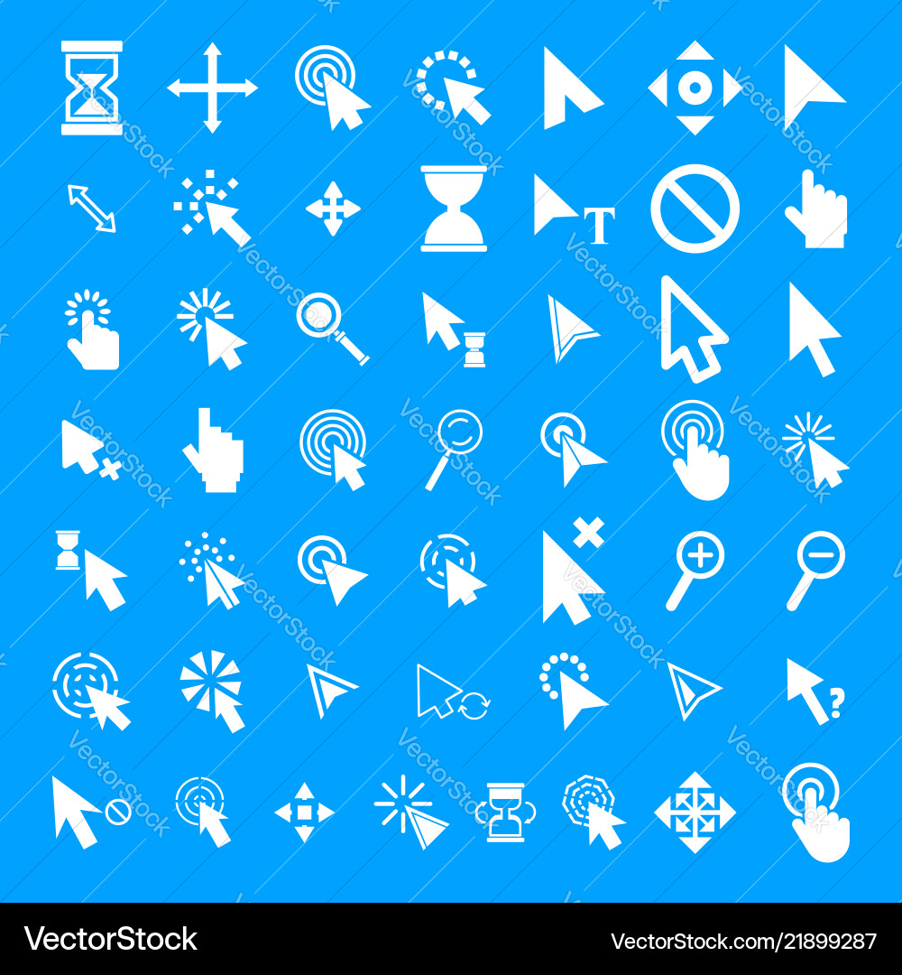 Mouse cursor icons set simple style Mouse cursor icons set simple style vector image