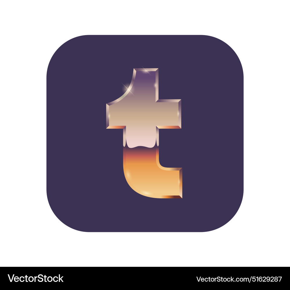 Tumblr social media mobile app icon on white Tumblr social media mobile app icon on white vector image