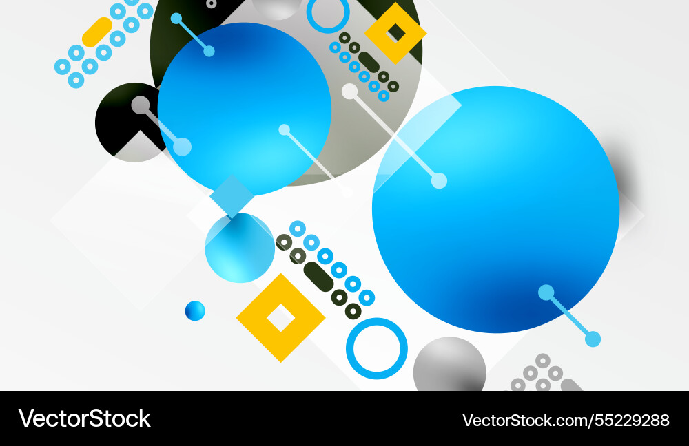 Circles and elements geometric abstract background Vector Image