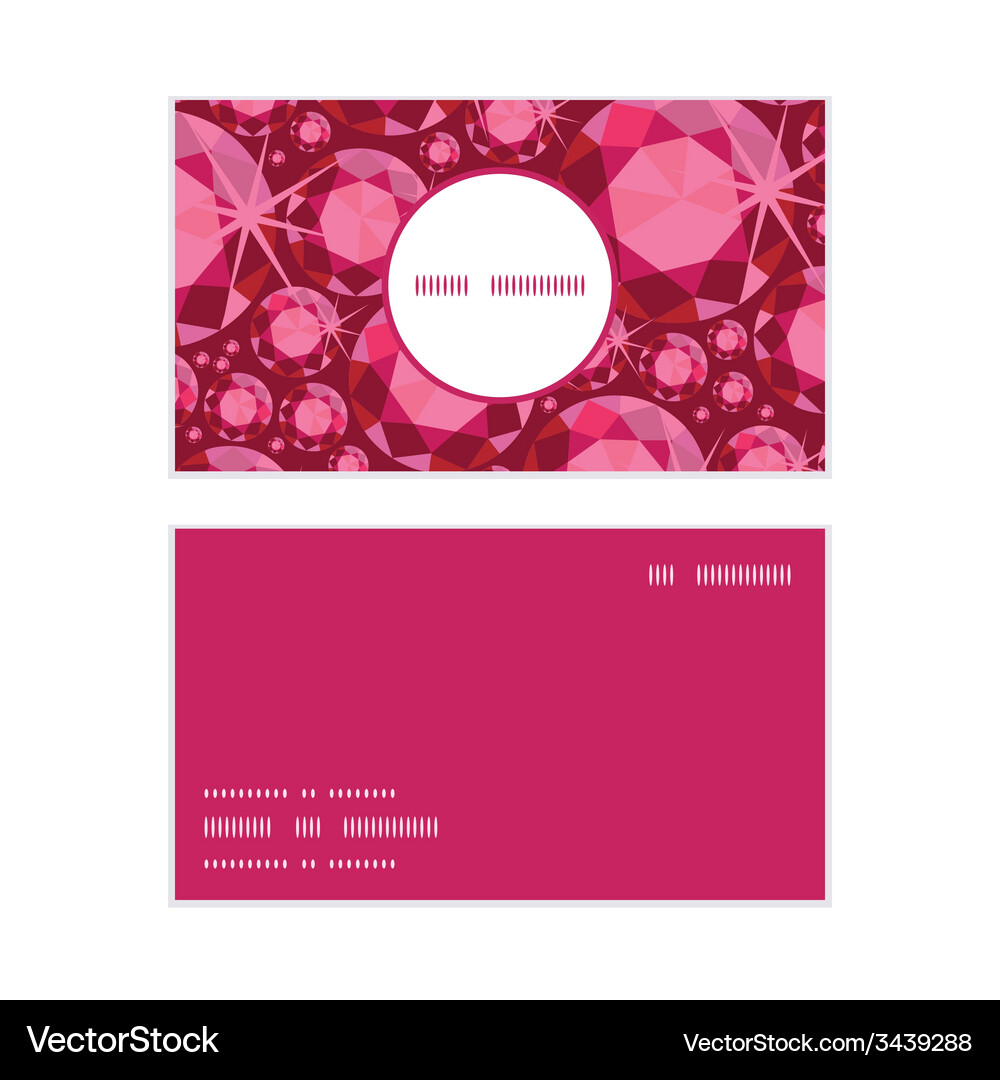Ruby vertical round frame pattern business cards Vector Image
