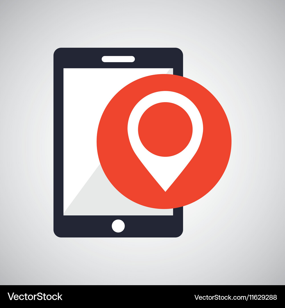 Tablet hand hold with map pointer Vector Image
