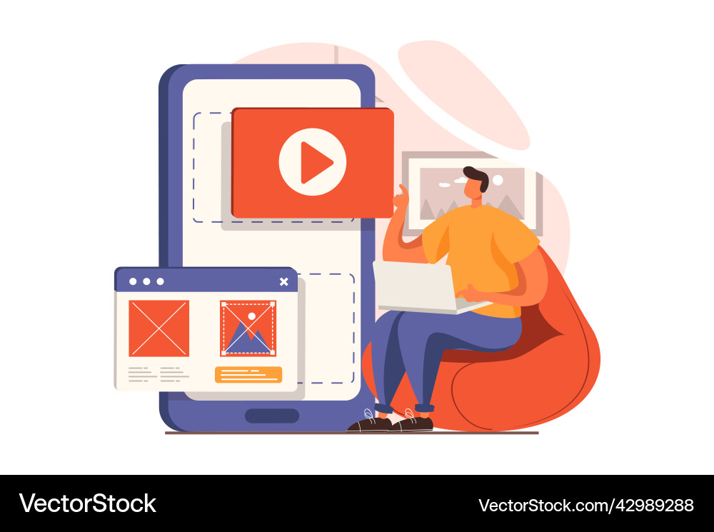 Ui and ux designers web concept in flat design Vector Image