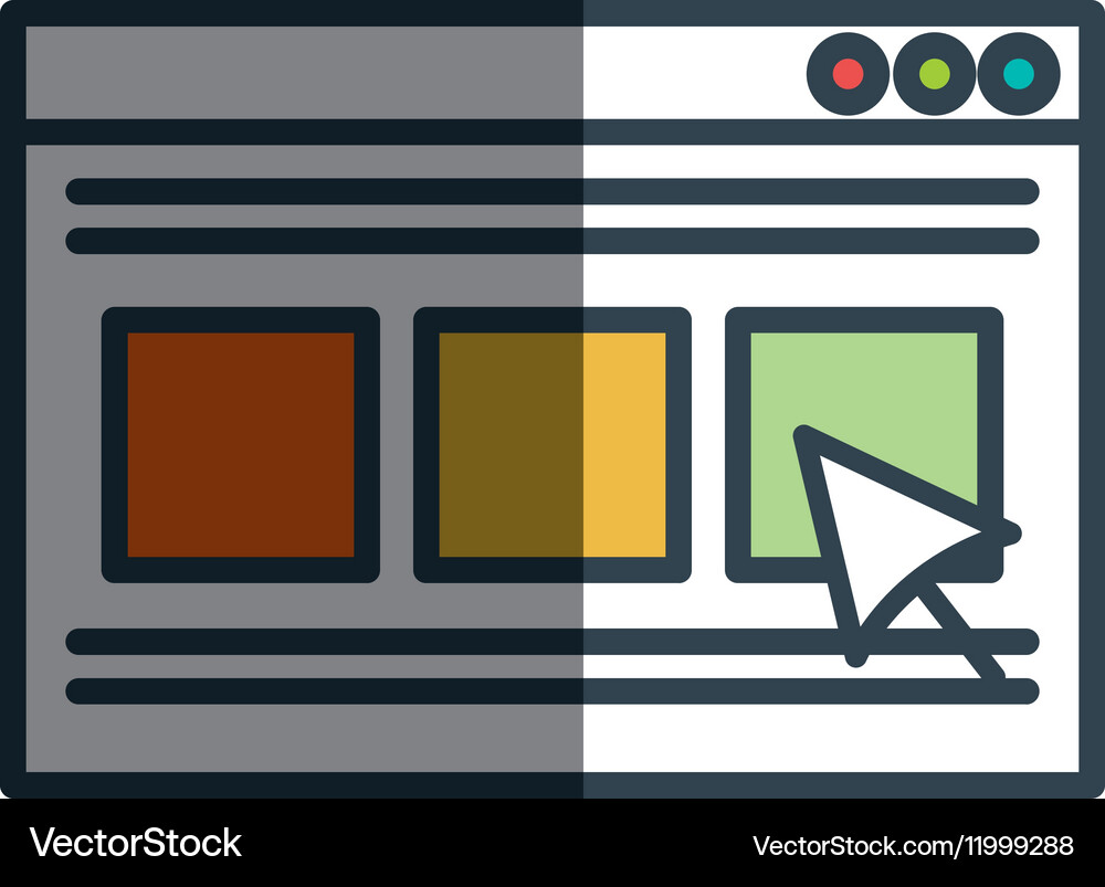 Webpage template with pointer Vector Image