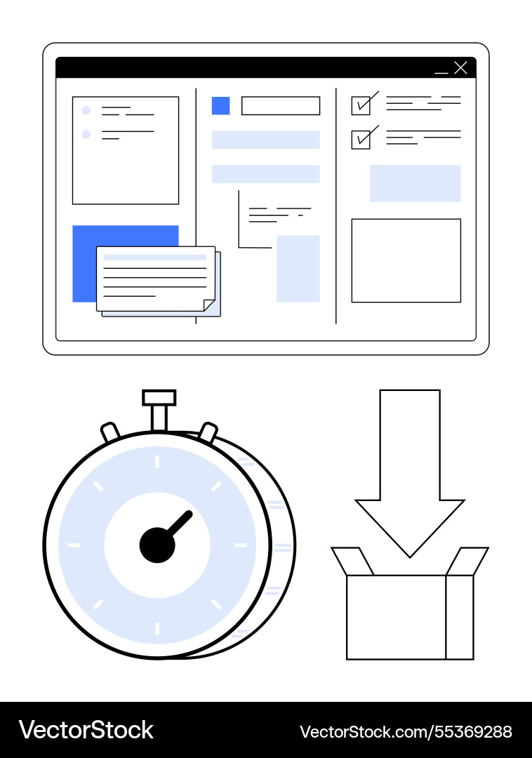 Workflow automation tools with task management Workflow automation tools with task management vector image