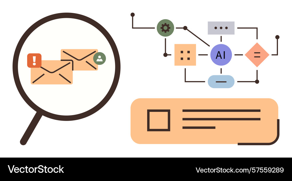 Ai-powered email analysis system for automated Ai-powered email analysis system for automated vector image