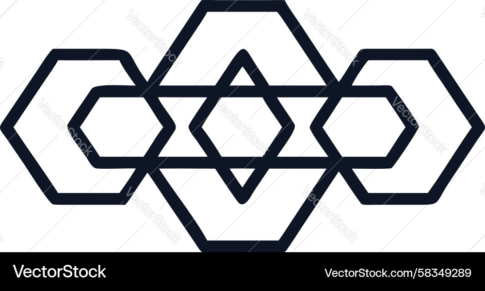 Complex Hexagonal Unity Pattern Vector Image