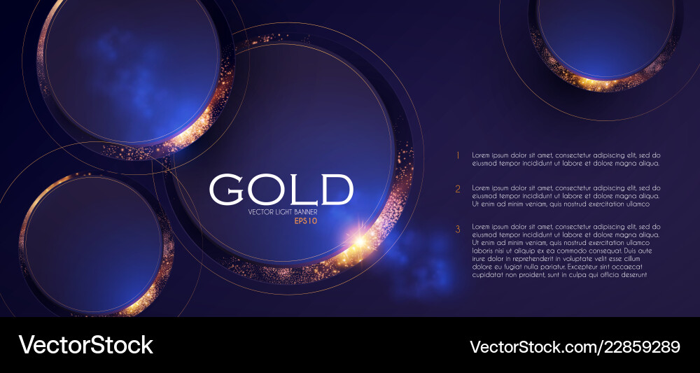 Gold Glitter Abstract Circles Background Vector Image