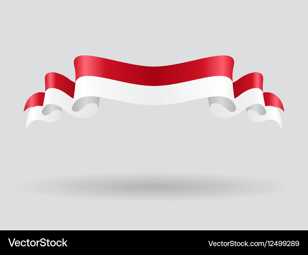 Indonesian wavy flag Royalty Free Vector Image