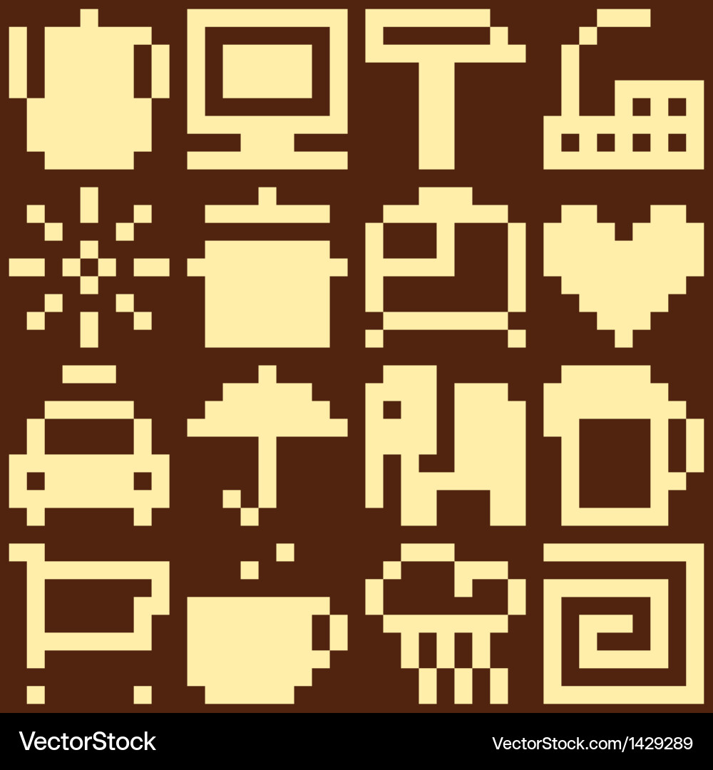 Pixelated Object Pattern vector image