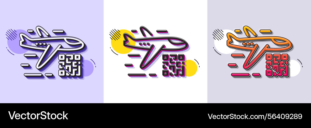 Qr code line icon scan barcode sign halftone Qr code line icon scan barcode sign halftone vector image