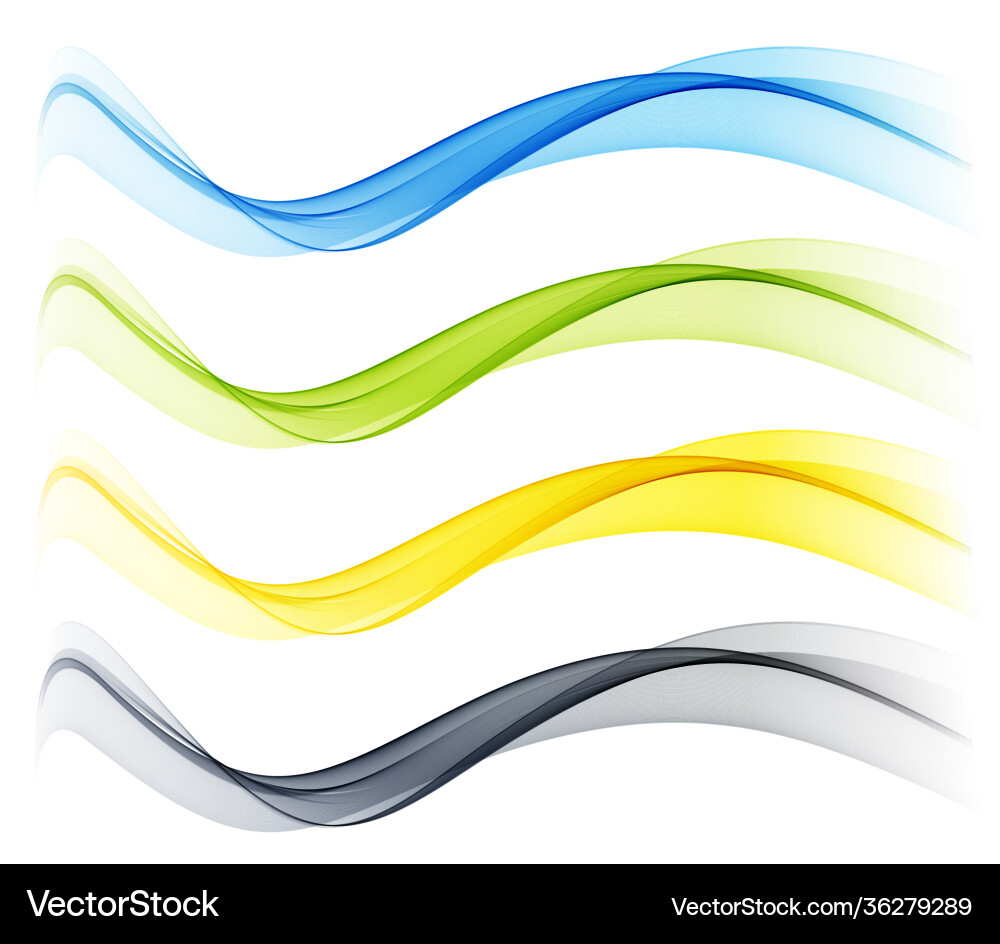 Set color abstract wave design element Set color abstract wave design element vector image