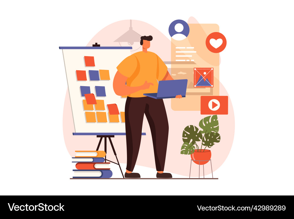 Ui and ux designers web concept in flat design Vector Image