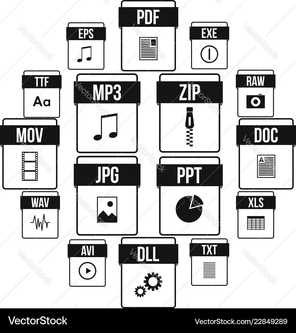 Web Document Icon Set - Simple Style vector image