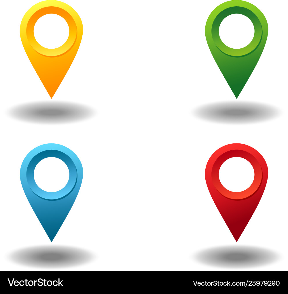 3D Map Pointer Pins - Set vector image