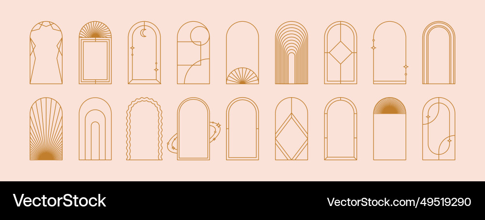 Celestial Linear Frames vector image