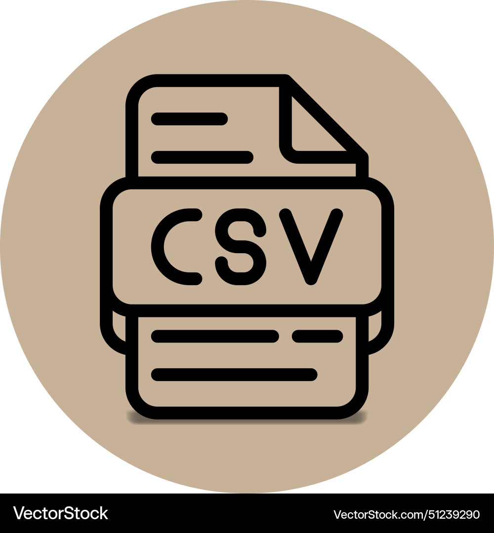 Csv file type icon files and document format vector image