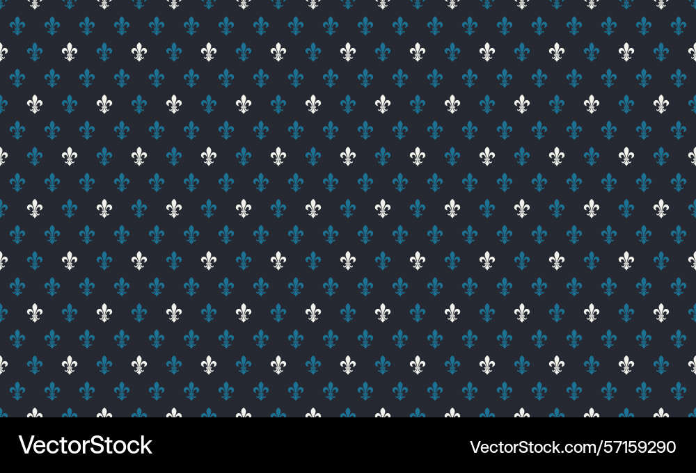 Elegant repeating fleurdelis pattern in teal Vector Image