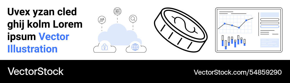 Finance and data analytics cloud integration Vector Image