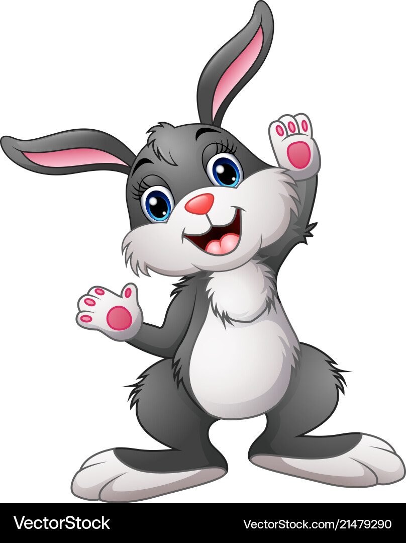 Happy rabbit cartoon Royalty Free Vector Image